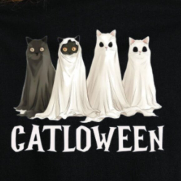 Cozy Fall Fashion for Cat Lovers, Spooky Cat Shirt - Picture 2 of 4